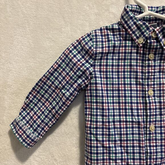 Ralph Lauren Baby Boy Coveralls Romper 6 Months Plaid Collared Lined Preppy - Picture 2 of 13